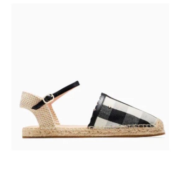 New KATE SPADE Bonnie Espadrille Sandals Sling Back Flats Gingham Casual Size 7 - Picture 3 of 13
